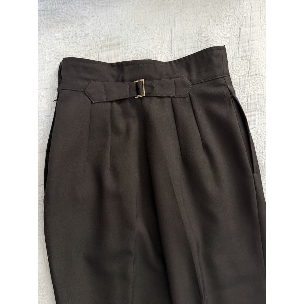 Kenzo Paris Black Wool Pleated Tapered Wool Trousers Dress Pants‎ VTG 90s Sz 36 - Picture 3 of 13